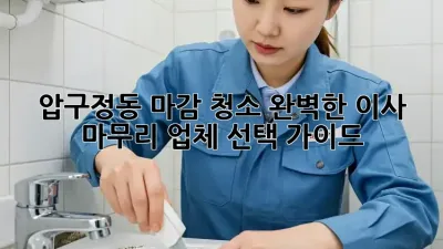 압구정동 마감 청소: 완벽한 이사 마무리, 업체 선택 가이드