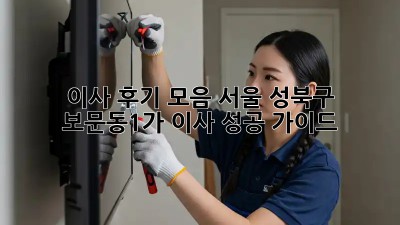 이사 후기 모음: 서울 성북구 보문동1가 이사 성공 가이드
