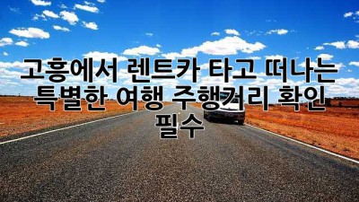 🚗 고흥에서 렌트카 타고 떠나는 특별한 여행! 주행거리 확인 필수! 🗺️