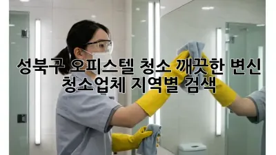 성북구 오피스텔 청소✨ 깨끗한 변신! [청소업체 지역별 검색]