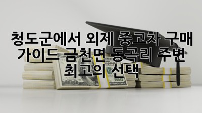청도군에서 외제 중고차 구매 가이드: 금천면 동곡리 주변 최고의 선택